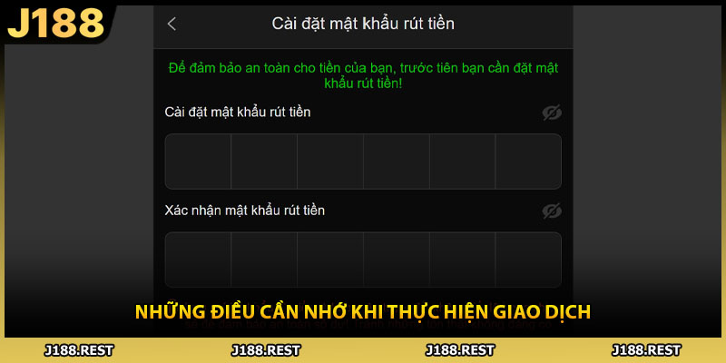 Những điều cần nhớ khi thực hiện giao dịch